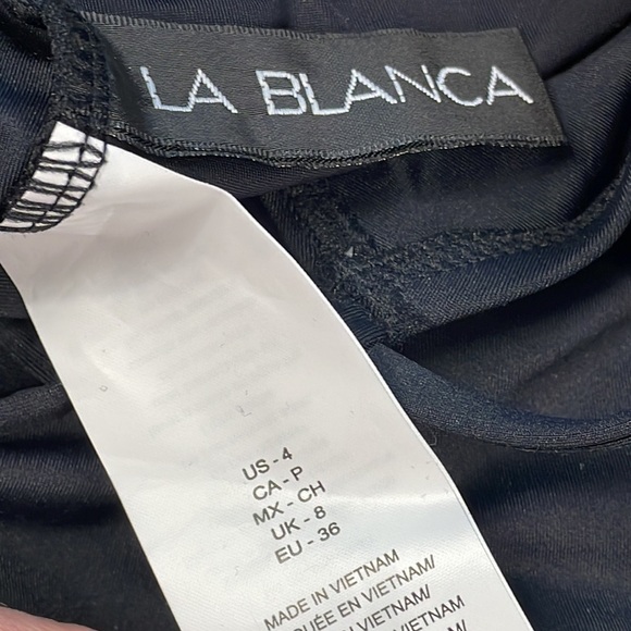 New La Blanca Island Goddess Lace Up Back One Shoulder One Piece Swimsuit Black - Picture 10 of 11